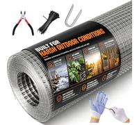 Galvanised Square Wire Mesh Roll 6mm,40cm ×6m Cuttable Welded Mesh for Garden Fence, Poultry and Animal Protection