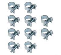 Galvanized Hose Clamps 8-10mm Carbon Steel 10-Pack(10mm-12mm) | 10-pack galvanized clamps, 8-10mm range, carbon steel, anti-rust coating, easy install