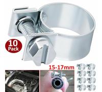 Galvanized Hose Clamps 8-10mm Carbon Steel 10-Pack(15mm-17mm) | 10-pack galvanized clamps, 8-10mm range, carbon steel, anti-rust coating, easy install