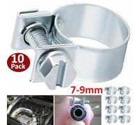 Galvanized Hose Clamps 8-10mm Carbon Steel 10-Pack(7mm-9mm) | 10-pack galvanized clamps, 8-10mm range, carbon steel, anti-rust coating, easy install