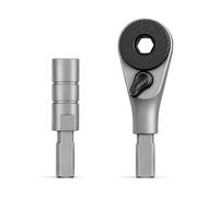 Galvanox Accessoires complémentaires conçus pour Leatherman, pilote à cliquet multi-outils et adaptateur plat vers adaptateur hexagonal 1/4" (acier inoxydable)