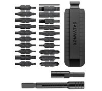 Galvanox Ensemble de 23 accessoires compatibles avec les outils multifonctions Leatherman [59HRC], 21 embouts double face durcis et rallonge de tournevis, adaptateur hexagonal et support de gaine