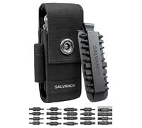 GALVANOX Étui Nylon pour Multitool Compatible Leatherman avec 21 Embouts Tournevis Plats et Support - Holster Ceinture avec Poches, kit Inclus (4"-4,5")