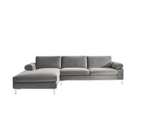 Concept Usine – Canapé d'angle gauche Galway – 4-5 places velours gris