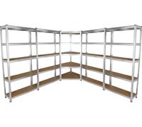 Galwix Rayonnages de stockage 90cm : Rayonnage d'angle et 4 x rayonnages d'atelier