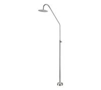 Galyon Imex GPC004/AC Douche extérieure de piscine avec robinet temporisé, acier S.316 et pulvérisateur Ø250 mm, design élégant et résistant