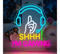 Game Neon LED Gaming Neon Mural Game LED Mural Dimmable Enseigne Lumineuse pour Salle De Jeu Decor Murale pour Chambre Caverne Homme Adolescent Gamer Cadeau