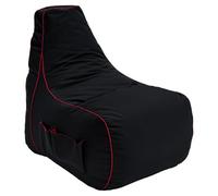 Game Over Mini Fauteuil Pouf de Jeu pour Enfants 8-Bit | Salle de Jeux Intérieure Fauteuil Gamer | Poches Latérales pour Manettes | Support de Casque | Conception Ergonomique (Cramoisi électrique)