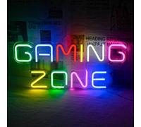 Game Zone Panneau néon LED pour décoration murale, panneau lumineux de jeu alimenté par USB pour salle de jeux, zone de jeu, chambre à coucher, cadeau pour joueur