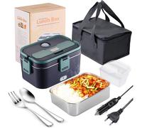 Gamelle Chauffante 60W,Boite Chauffante Repas 1,8L ,Lunch Box Chauffante 12-24-220V Pour Voiture Camion Bureau Travail Boite [140]