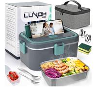 Gamelle Chauffante 80W - 1,8 L Lunch Box Chauffante Electrique pour 220V 24V 12V - HYKJSIDE - Gamelle Isotherme pour Repas Chaud
