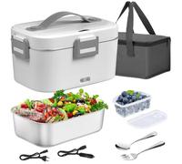 Gamelle Chauffante Électrique 1.8L 75W pour Voiture et Bureau, Blanc