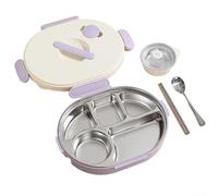 Gamelle isolée 4 compartiments bol inclus étanche Gamelle isolée(D) | Acier 304 pour premium, 4 compartiments séparés, bol soupe inclus, design anti-mélange, pour idéal écoliers