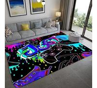 Gamer Controller Grands Tapis pour Salon Chambre Enfants Jouer Crawl Mat Ado Enfant Garçon Graffiti Console de Jeu Tapis Antidérapant Tapis de Sol Paillassons Home Rugs (Mauve,100x150 cm)