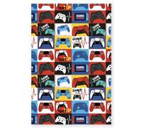 Gamer For Life - Couverture polaire - Motif niveaux de manette de jeu - Couverture de lit super douce - 100 % polyester - 100 x 150 cm