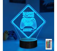 Gamer Zone Veilleuse, manette de jeu, jeu graphique, jeu vidéo, cadeau amusant, illusion 3D, 16 couleurs changeantes, touche et télécommande pour hommes, adolescents et enfants