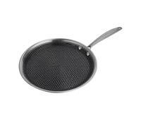 Gam'Hotel BlackSteel Crêpière 28 cm Triplex - Céramique - Induction | Ø 28 cm, 1,1 L, Inox 18/8 Triplex, Céramique antiadhésive, Sans PFOA ni PFAS, Induction, Four 230 °C