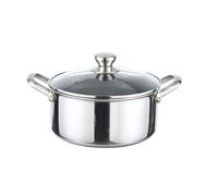 Marmite Inox Premium avec Revêtement Intérieur Antiadhésif en Nid d'Abeille 28cm Cheffinger Argent Argent G