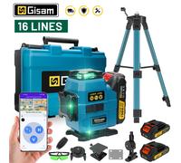 Gami 16 lignes 4D niveau Laser 360 Laser verticaux et horizontaux professionnel Super puissance faisceau vert pour makita 18v broches de batterie 1 Battery