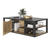 GAMI Table basse bar- Décor Noir et chêne Artisan - L 110 x H 38 x P 60 cm - DAKOTA