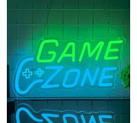 Gaming Zone Enseigne Lumineuse Pour Salle De Jeux Chambre Man Cave Et Chambre D'Adolescent,Zone De Jeu LED Néon Gaming Cadeau Pour Joueurs Ado,Panneau LED Manette De Jeu Alimenté Par USB (13.8"*9.1")