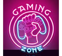 Gaming Zone Enseigne Néon Pour Salle De Jeux Man Cave Chambre D'Adolescent,Jeu Cadeau Lumineux Néon Deco Pour Joueurs Adolescents,Gamer Enseigne LED Avec Manette De Jeu,Alimenté Par USB（13.8"*12.8"）
