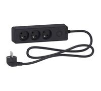 Rallonge Multiprise SCHNEIDER 3 Prises 2P+T Anthracite 1,5m