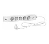 Schneider Electric - Bloc multiprise 5 prises 2P+T + 2 USB - Blanc - Schneider Blanc G