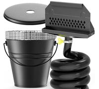 GAMPLAE Système de drainage de la graisse arrière pour Blackstone, kit d'accessoires pour Blackstone avec entonnoir fermé pour récupérateur de graisse, seau à graisse de 1,8 l avec couvercle, lot de 5