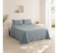 GAMUSI Couvre-lit matelassé pour lit de 150/160 cm, léger, mi-Saison, 250 x 270 cm, Couleur Bleue