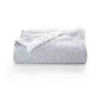 GAMUSI Couvre-lit polyvalent pour lit 90/105 cm et canapé, couvre-lit, couvre-canapé, 2 places, doux, coton géométrique, 180 x 280 cm, gris clair