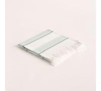 GAMUSI Drap de plage rectangulaire fouta de bain tissu en relief en fil teinté avec franges Vert