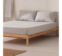 GAMUSI Drap-housse pour lit 80 x 200 x 30 cm, 100 % coton, respirant, réglable, couleur gris clair