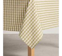 GAMUSI Nappe anti-taches à carreaux Vichy rectangulaire - Coton tissé, toucher naturel, 140 x 100 cm, vert clair