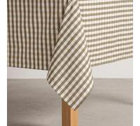 GAMUSI Nappe anti-taches à carreaux Vichy rectangulaire - Coton tissé, toucher naturel, 140 x 240 cm, vert foncé