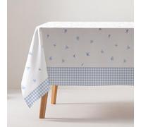 GAMUSI Nappe Anti-Taches en Coton Fin Minimaliste rectangulaire au Toucher Tissu 160 x 200 cm, Couleur Bleue
