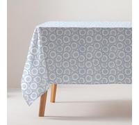 GAMUSI Nappe Anti-Taches en Coton géométrique méditerranéen rectangulaire au Toucher Tissu 160 x 200 cm, Couleur Bleue