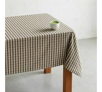 GAMUSI Nappe anti-taches en lin à carreaux Vichy rectangulaire - Tissu au toucher naturel, 140 x 300 cm, vert