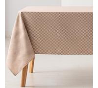 GAMUSI Nappe Anti-Taches pour Table rectangulaire Petits Losanges Lisse Jacquard imperméable, 140 x 240 cm, Toucher Tissu, Couleur Taupe