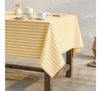 GAMUSI Nappe Anti-Taches rectangulaire en Tissu Coton imperméable à Rayures Jaunes, 140 x 100 cm