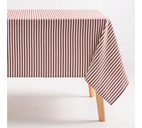 GAMUSI Nappe Anti-Taches rectangulaire Tissu Coton imperméable à Rayures tuile 160 x 240 cm