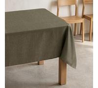 GAMUSI Nappe anti-taches unie rectangulaire tissu jaspé, toucher naturel, 140 x 300 cm, vert