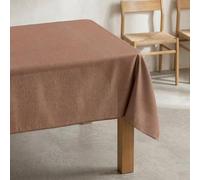 GAMUSI Nappe Anti-taches Unie Rectangulare en Tissu Jaspé, Toucher Naturel, 140x100 cm, Taupe