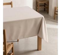 GAMUSI Nappe Antitache Unie Rectangulare en Tissu Jaspé, Toucher Naturel, 140x350 cm, Gris Clair