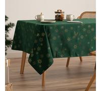 GAMUSI Nappe de Noël Jacquard Fil doré pour Table à Manger rectangulaire décoration de Noël 140 x 300 cm Couleur Verte