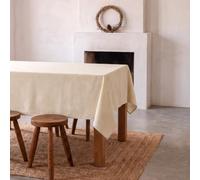 GAMUSI Nappe de Noël Jacquard Fil doré pour Table à Manger rectangulaire décoration de Noël 140 x 300 cm Couleur écru