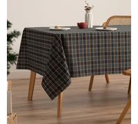 GAMUSI Nappe de Table rectangulaire de Noël en Tissu Bleu Fil doré pour Table à Manger décoration de Noël 140 x 100 cm Couleur Bleue