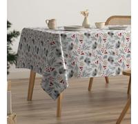GAMUSI Nappe Noel rectangulaire Anti-Taches Feuilles de Noël 160x300 cm