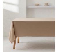 GAMUSI Nappe Unie Tissu Coton Biologique imperméable Anti-Taches rectangulaire Beige 140 x 300 cm