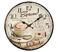 Horloge murale vintage en bois de 30 cm pour le salon, la cuisine ou le bureau